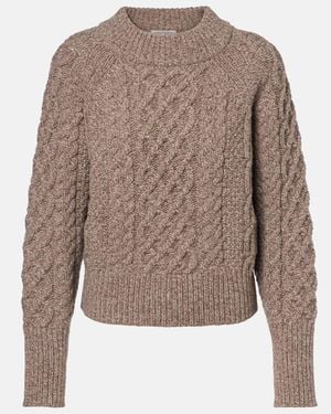Emilia Wickstead Jersey Trenzado Emory De Lana - Gris