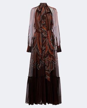 Etro Maxikleid Aus Seide - Lila