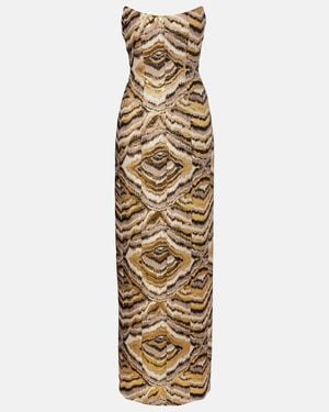 Markarian Odessa Paneled Jacquard Gown - Metallic