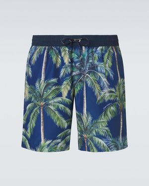 Dolce & Gabbana Printed Swim Trunks - Blue