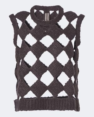 Rick Owens Sarutanya Cashmere And Silk Sweater Vest - Black