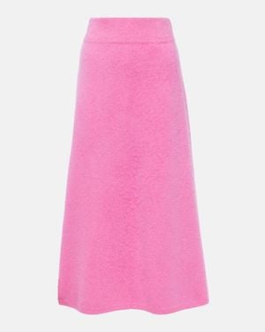 Lisa Yang Asta High-Rise Cashmere Midi Skirt - Pink