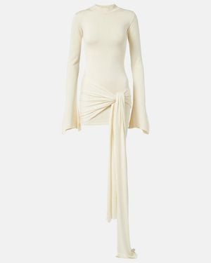 AYA MUSE Gathered Silk-Blend Minidress - Natural