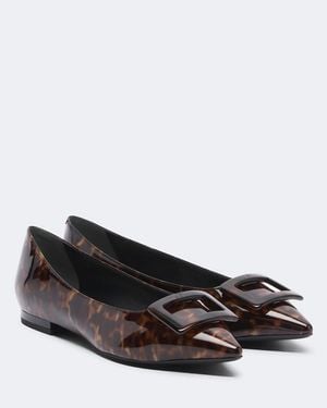 Roger Vivier Gommettine Patent Leather Ballet Flats - Black