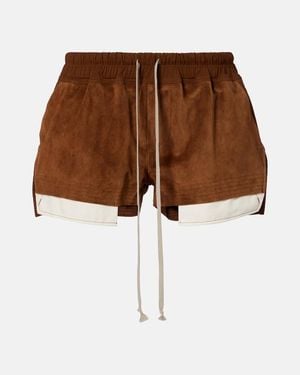Rick Owens Suede Shorts - Brown