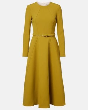 Emilia Wickstead Ucellina Belted Midi Dress - Yellow