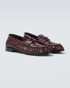 Saint Laurent Le Loafer Supple Leather Penny Loafers - Brown