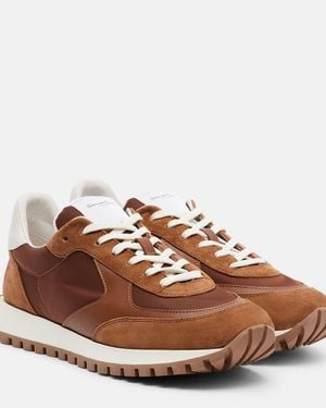 Gianvito Rossi Gravel Leather And Suede Trainers - Brown