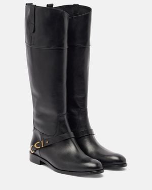 Golden Goose Charlie Leather Knee-High Boots - Black