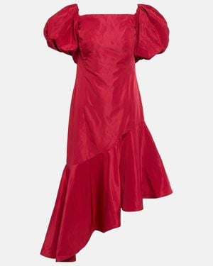 Polo Ralph Lauren Ruffled Taffeta Midi Dress - Red