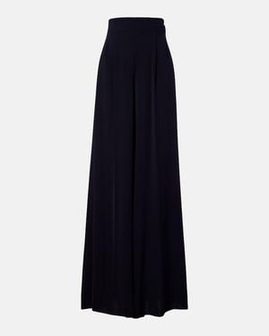 Max Mara High-Rise Cady Wide-Leg Trousers - Blue