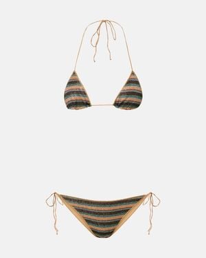 Oséree Lumiere Striped Bikini - White
