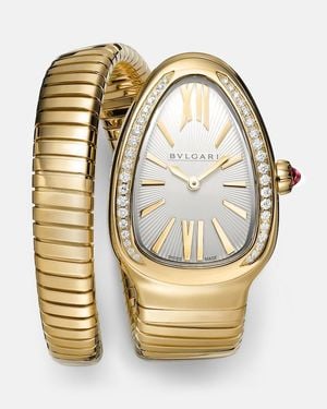 BVLGARI Serpenti Tubogas 35Mm 18Kt Watch With Diamonds And Tourmaline - Metallic