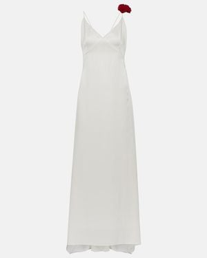 Magda Butrym Rosette Embellished Slip Gown - White