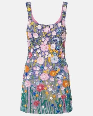 La Fuori Besticktes Minikleid - Blau