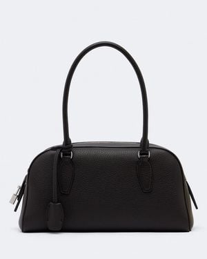 The Row E/W India Small Leather Shoulder Bag - Black