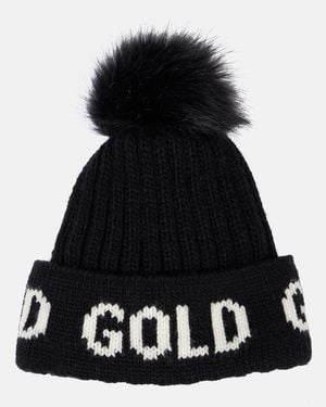 Goldbergh Hodd Logo Ribbed-Knit Beanie - Black