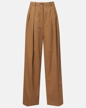 The Row Igor Cotton And Cashmere Wide-Leg Pants - Brown