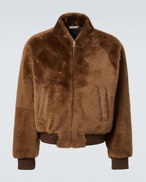 AURALEE Shearling Blouson Jacket - Brown
