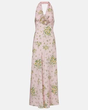 Rodarte Robe Aus Seiden-Crepe Mit Floraler Applikation - Natur