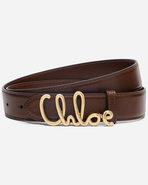 Chloé Iconic Embellished Leather Belt - Brown