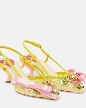 Roger Vivier 'virgule Flower Bow' Silngback Décolleté - Yellow