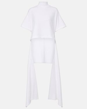 Alaïa Asymmetric Cotton-Blend Jersey T-Shirt - White