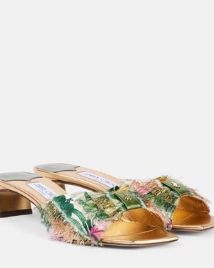 Jimmy Choo Annika 35 Embellished Mules - Yellow
