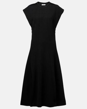 Jil Sander Ribbed-Knit Midi Dress - Black