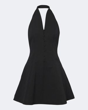 STAUD Stella Halterneck Cotton-Blend Minidress - Black