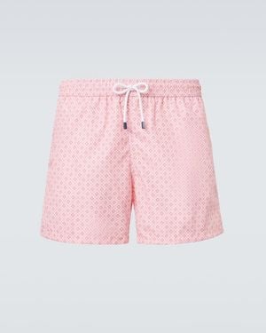 Fedeli Madeira Printed Swim Trunks - Pink