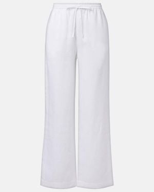 Asceno Aurelia Linen Wide-Leg Trousers - White
