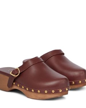 Ancient Greek Sandals Clogs Classic Closed Aus Leder - Braun