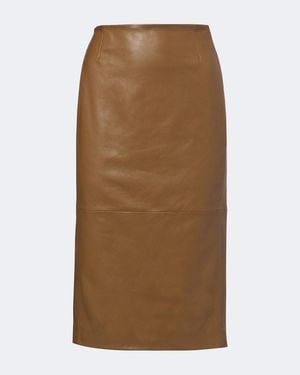 Dorothee Schumacher Sleek Statement Leather Pencil Skirt - Brown