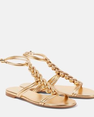 Gianvito Rossi Capua Metallic Leather Sandals