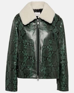 Dorothee Schumacher Urban Jungle Snake-Print Leather Jacket - Green