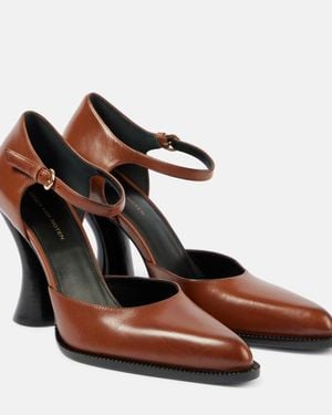 Dries Van Noten 95 Leather Mary Jane Court Shoes - Brown