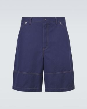 Moncler Shorts Aus Gabardine - Blau