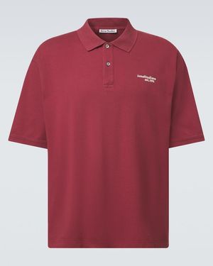 Acne Studios Cotton Pique Polo Shirt - Red