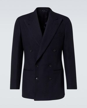 Saman Amel Wool Twill Blazer - Blue