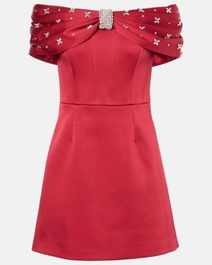 Rebecca Vallance Carmella Embellished Satin Minidress - Red