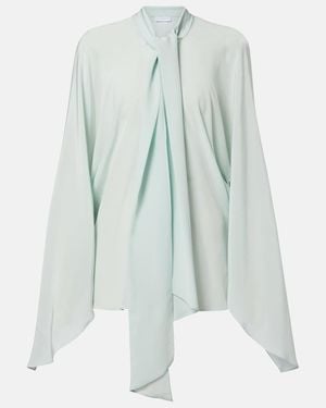 Stella McCartney Tie-Neck Silk Blouse - Blue
