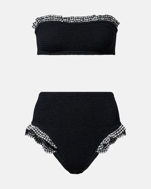 Hunza G Peggy Ruffled Bikini - Black