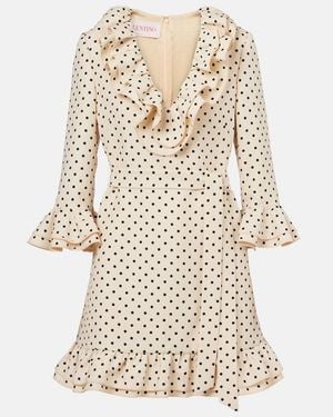 Valentino Crepe Couture Plusdepois Ruffled Minidress - Natural