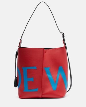 Loewe Bilbao Large Leather Bucket Bag - Red