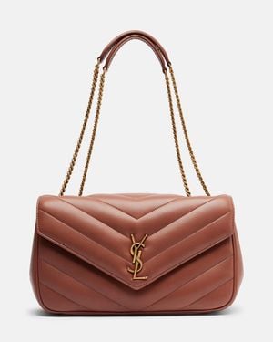 Saint Laurent Schultertasche Loulou Medium Aus Leder - Braun