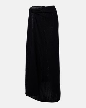 Christopher Esber Knitted Cotton-Blend Maxi Skirt - Black
