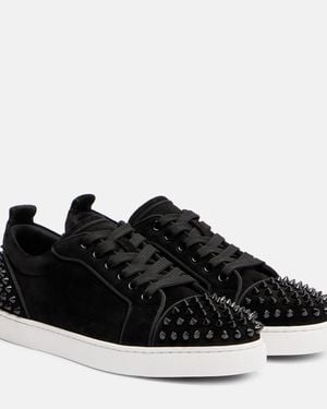 Christian Louboutin Louise Junior Spikes Suede Trainers - Black
