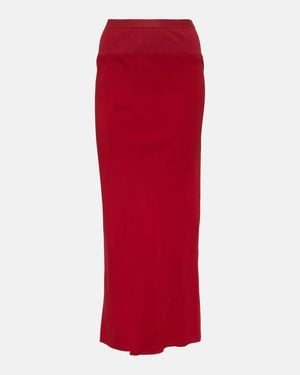 Rick Owens Falda Midi De Tiro Alto - Rojo