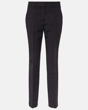 Gabriela Hearst Francisco High-Rise Straight Wool Trousers - Black